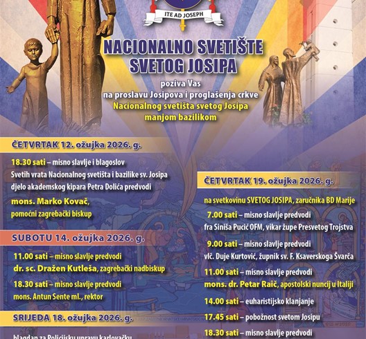 Misa proglašenja Nacionalnog svetišta sv. Josipa papinskom manjom bazilikom